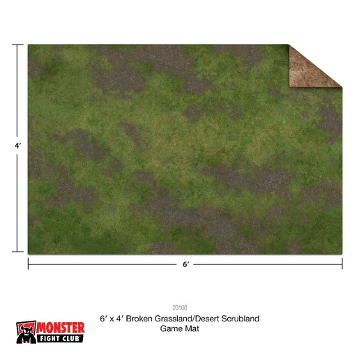 Broken Grassland / Desert Scrubland Game Mat (6"x4") - Monster Fight Club - RedQueen.mx