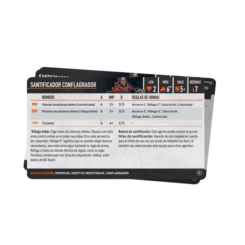 Santificadores: Tarjetas de datos 2025 - Kill Team