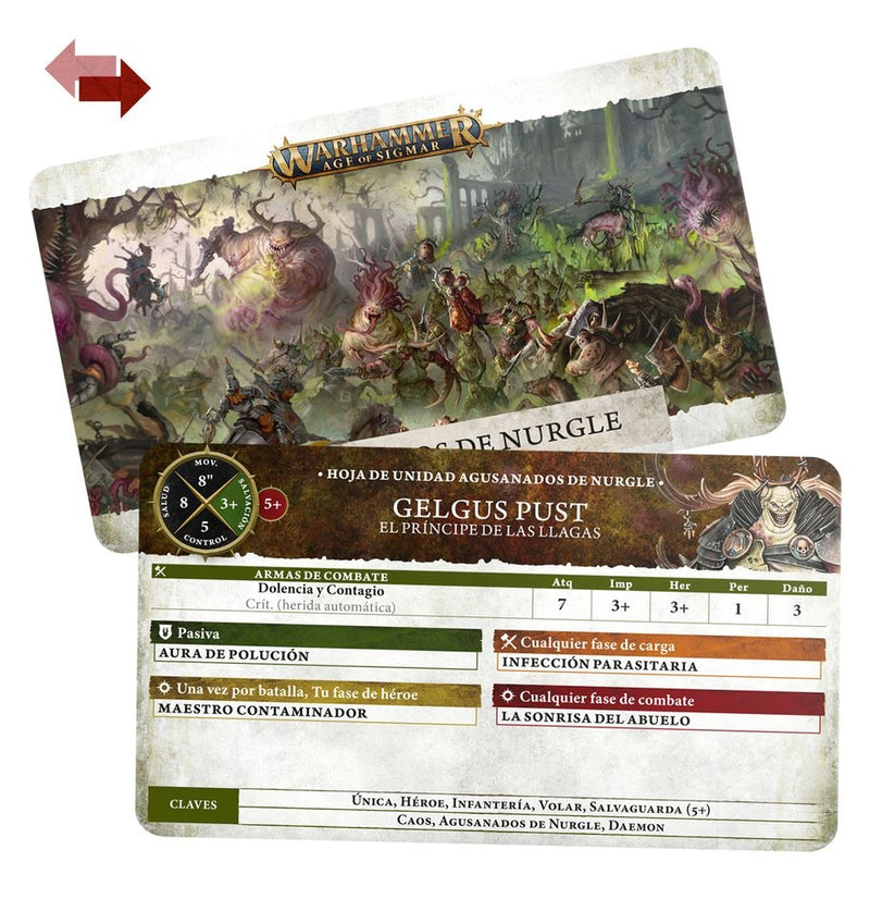 Maggotkin of Nurgle: Warscroll Cards (Español) – Age of Sigmar