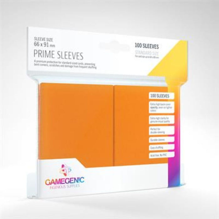 Prime Sleeves Orange (Standard 66x91mm) - GameGenic: Fundas Protectoras