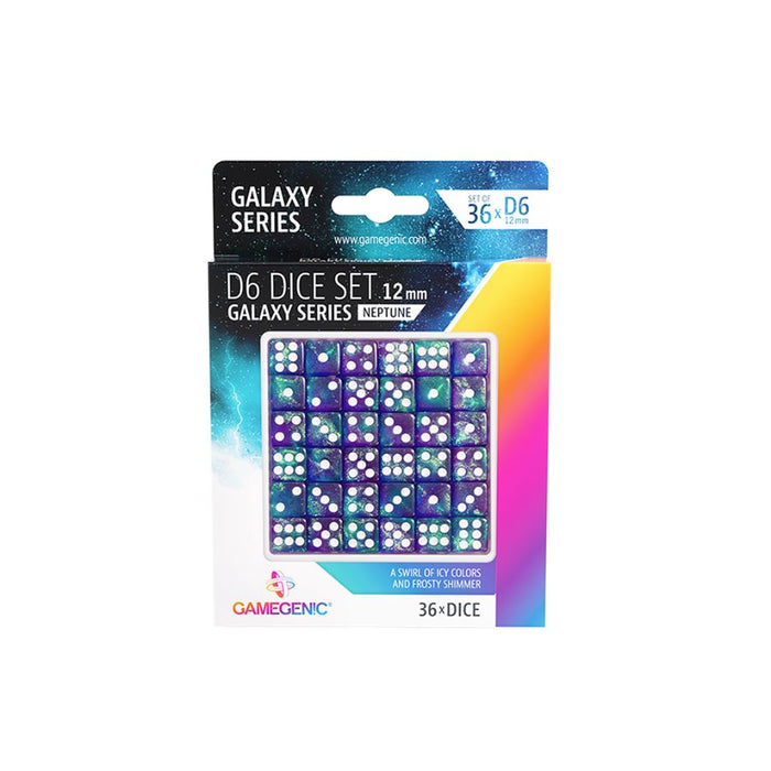 Galaxy Series, Neptune : D6 Dice Set 12mm (36 pcs) - GameGenic: Dados