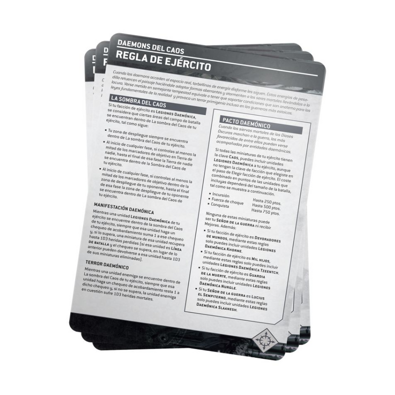 Chaos Daemons Index Cards 2023 (Español) - WH40k