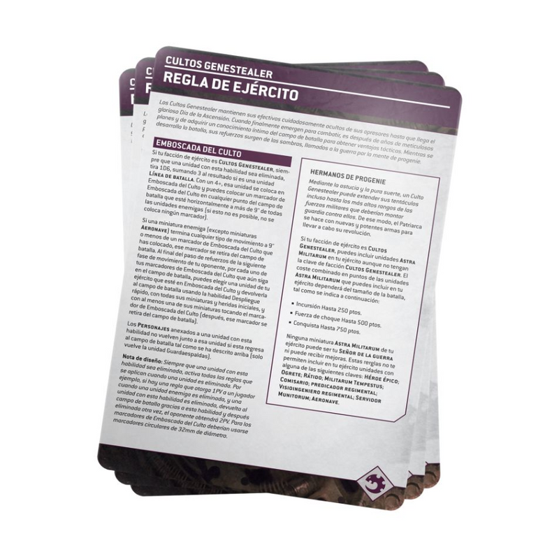Genestealer Cults Index Cards 2023 (Español) - WH40k