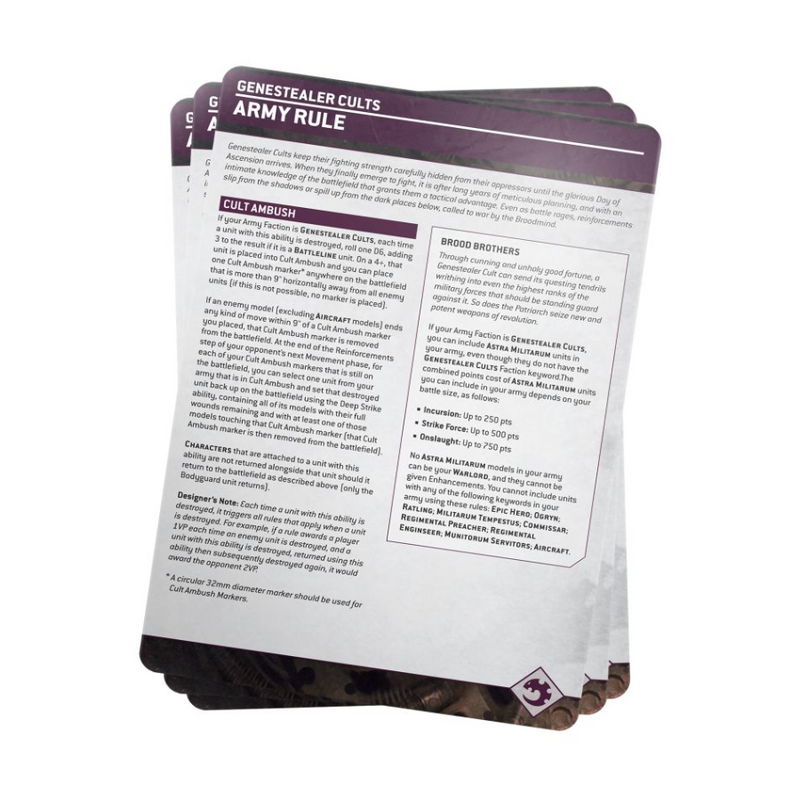 Genestealer Cults Index Cards 2023 (Inglés) - WH40k