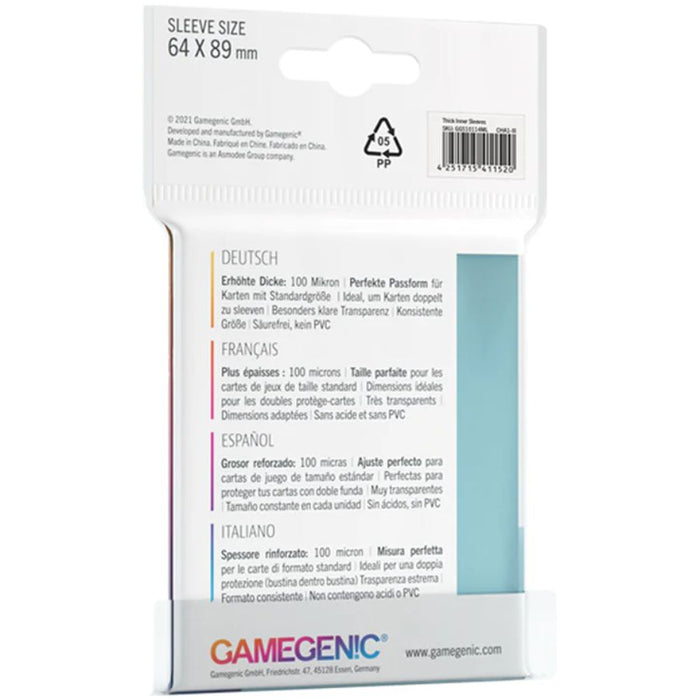 Thick Inner Sleeves (Standard 64x89mm) - GameGenic: Fundas Protectoras