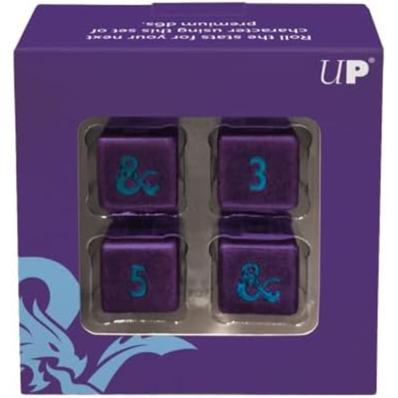 Phandelver Campaign 4D6 Heavy Metal Dice "Royal Purple and Sky Blue" for Dungeons & Dragons - Ultra Pro