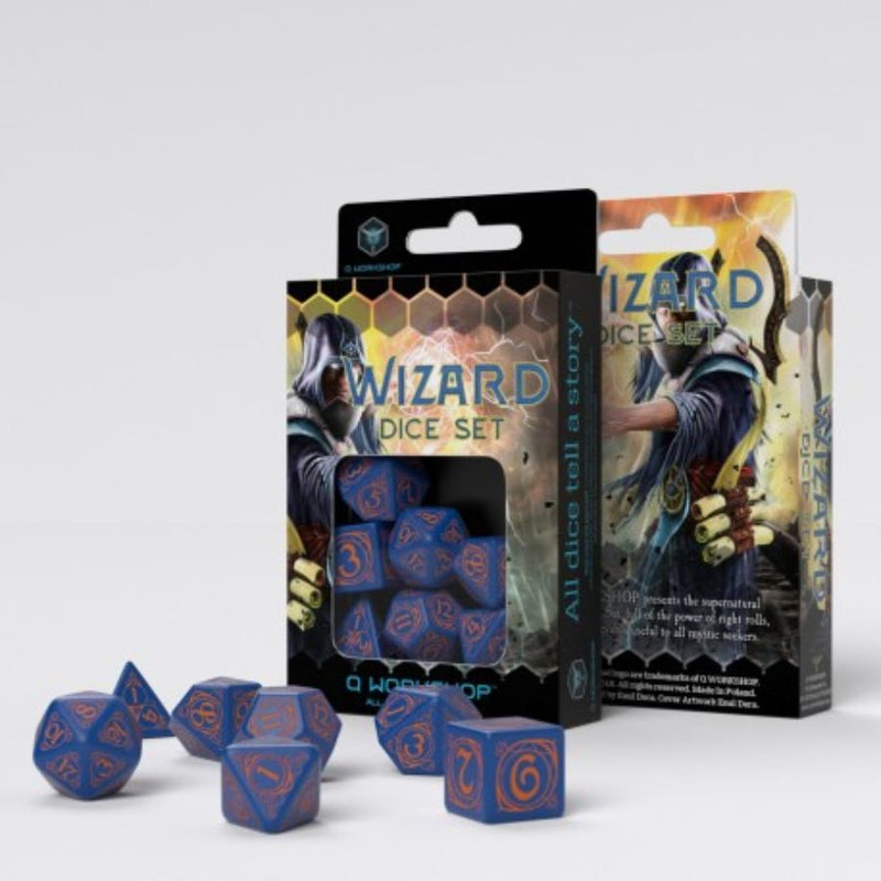 Dark Blue/Orange - Wizard Dice Set