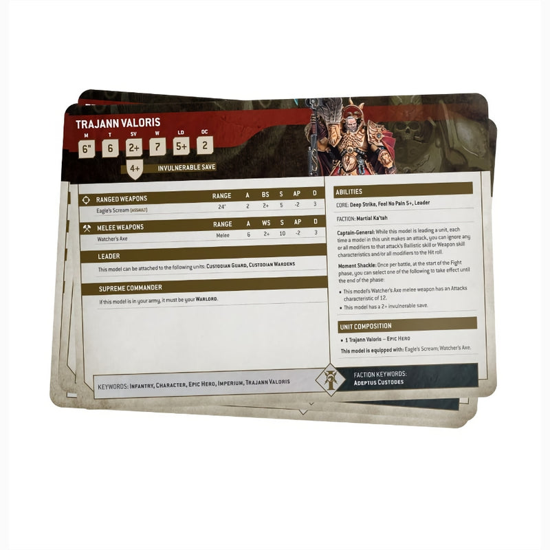 Adeptus Custodes: Datacards 2024 (Inglés) - WH40k