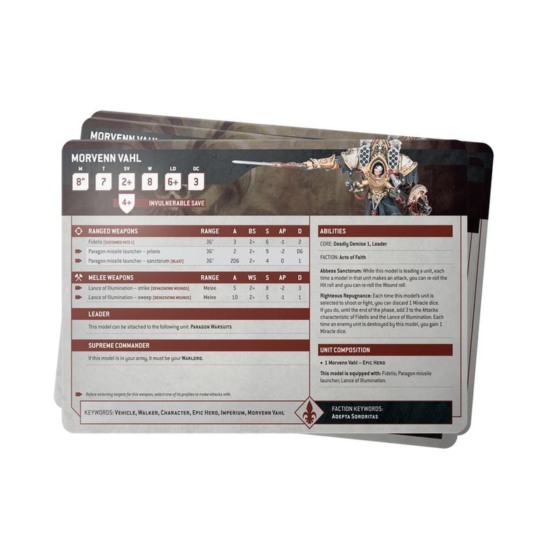 Adepta Sororitas: Datasheet Cards 2024 (Inglés) - WH40k