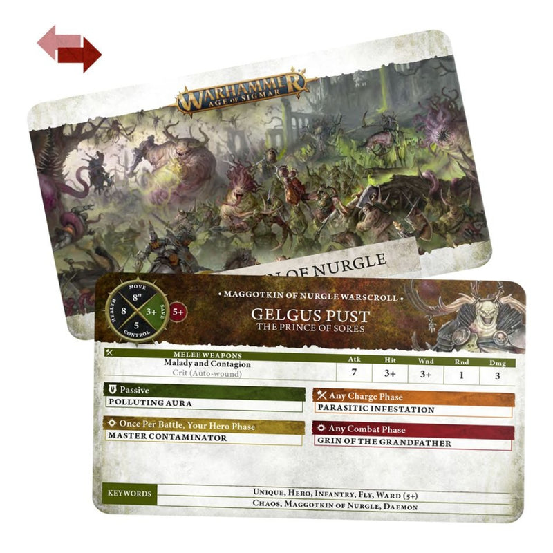 Maggotkin of Nurgle: Warscroll Cards (Inglés) – Age of Sigmar