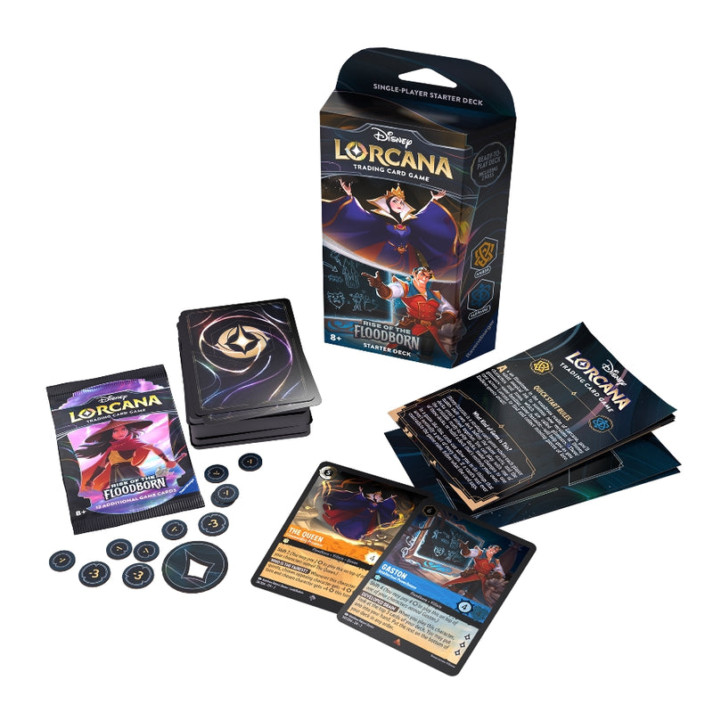 Rise of the Floodborn: Amber & Sapphire Starter Deck (Inglés) - Disney Lorcana: