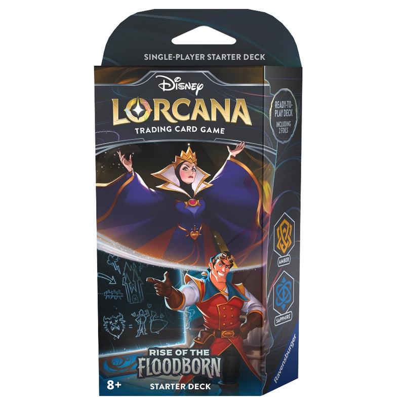 Rise of the Floodborn: Amber & Sapphire Starter Deck (Inglés) - Disney Lorcana: