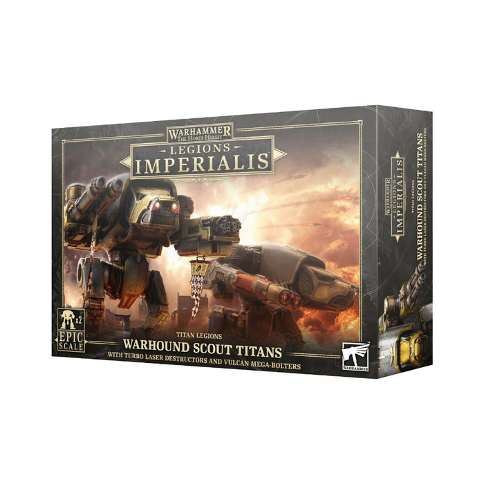 Warhound Scout Titans wtih TurboLaser Destructors & Vulcan MegaBolters - WH The Horus Heresy: Legions Imperialis