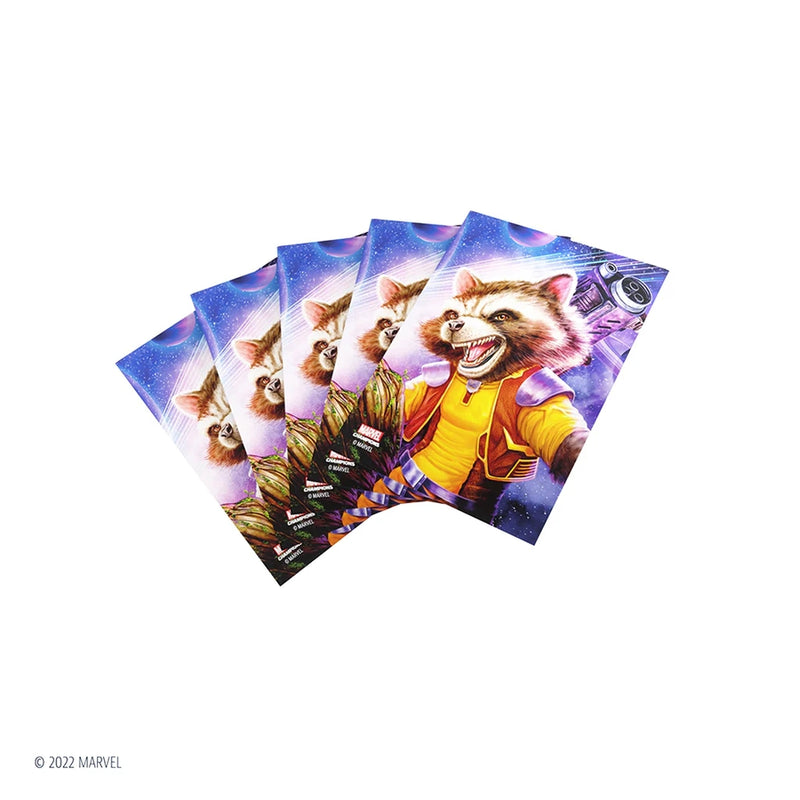 Marvel Champions Fine Art Sleeves: Rocket Racoon - GameGenic: Fundas Protectoras