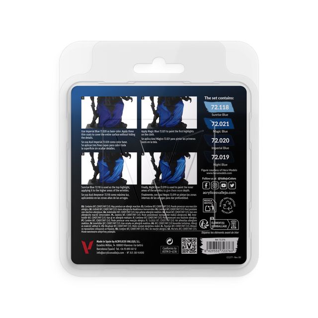 72.376 Blue Color Set (4x18ml) - Vallejo: Game Color