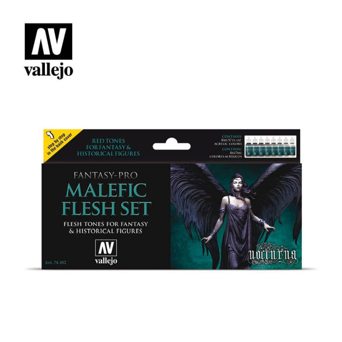 74.102 Malefic Flesh, Fantasy Pro (8x 17ml) - Vallejo: Paint Set