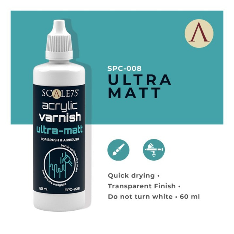 Acrylic Varnish: Ultra-Matt (60ml) – Scale75: Complementos