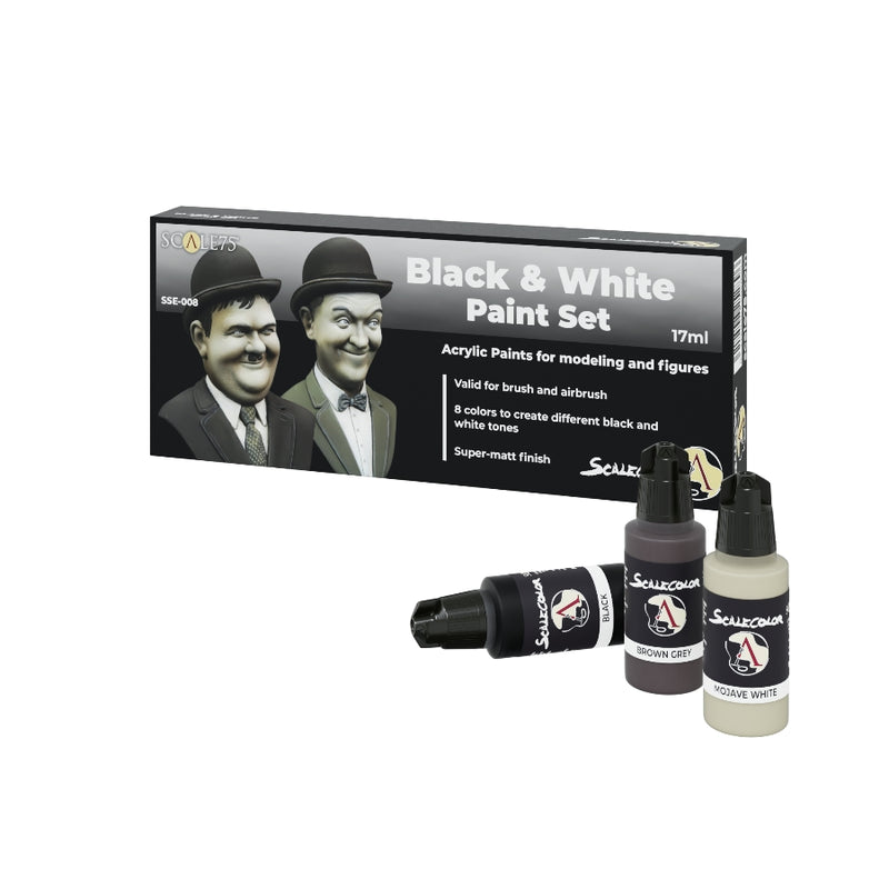 Scalecolor: Black and White Paint Set - Scale75: Set de Pinturas