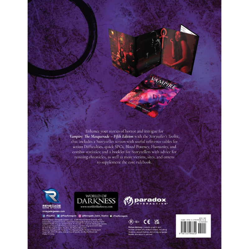 Vampire: The Masquerade 5th Edition Storyteller Screen and Toolkit (Inglés)