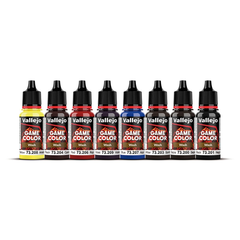 Game Color Wash Paint Set (8x18ml) - Vallejo: Game Color, Effects Color Series