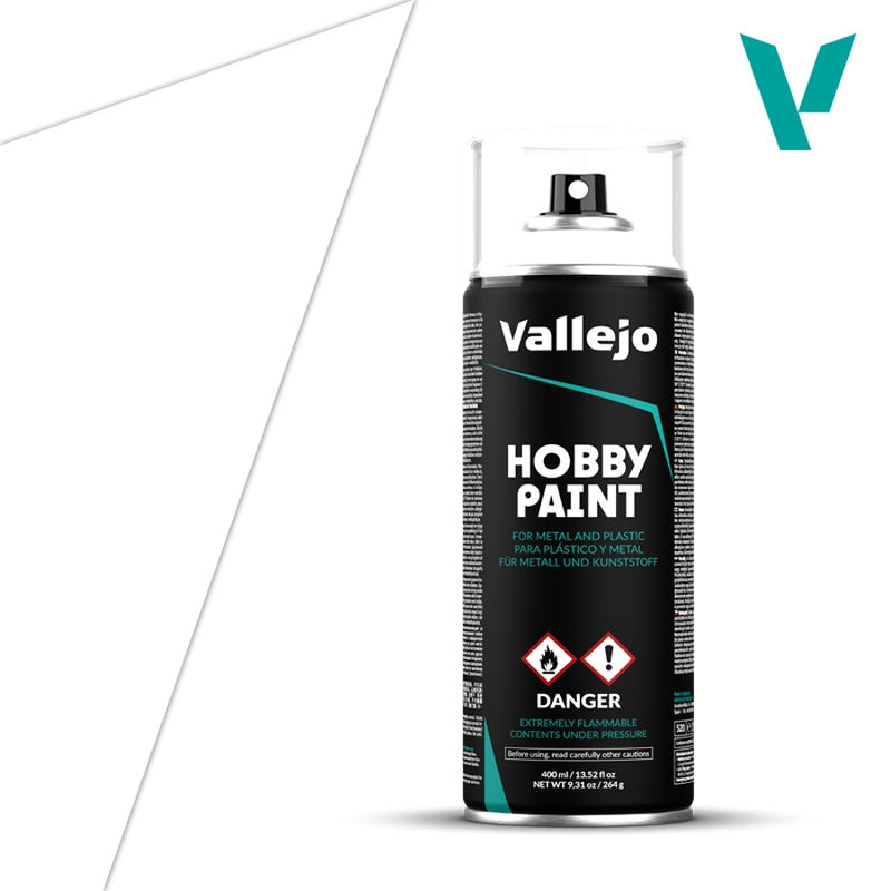 28.010 Primer Blanco (400ml) - Vallejo: Hobby Paint Aerosol