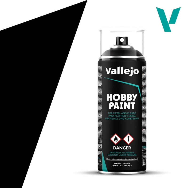 28.012 Primer Negro (400ml) - Vallejo: Hobby Paint Aerosol