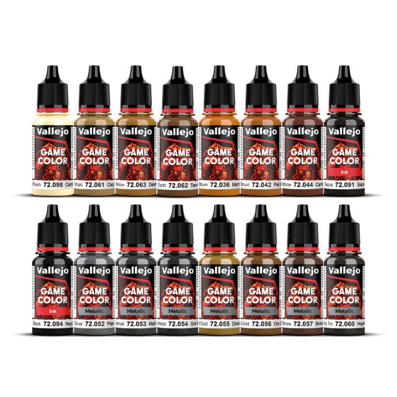 72.189 Leather & Metal Paint Set (16x 17ml) - Vallejo: Game Color