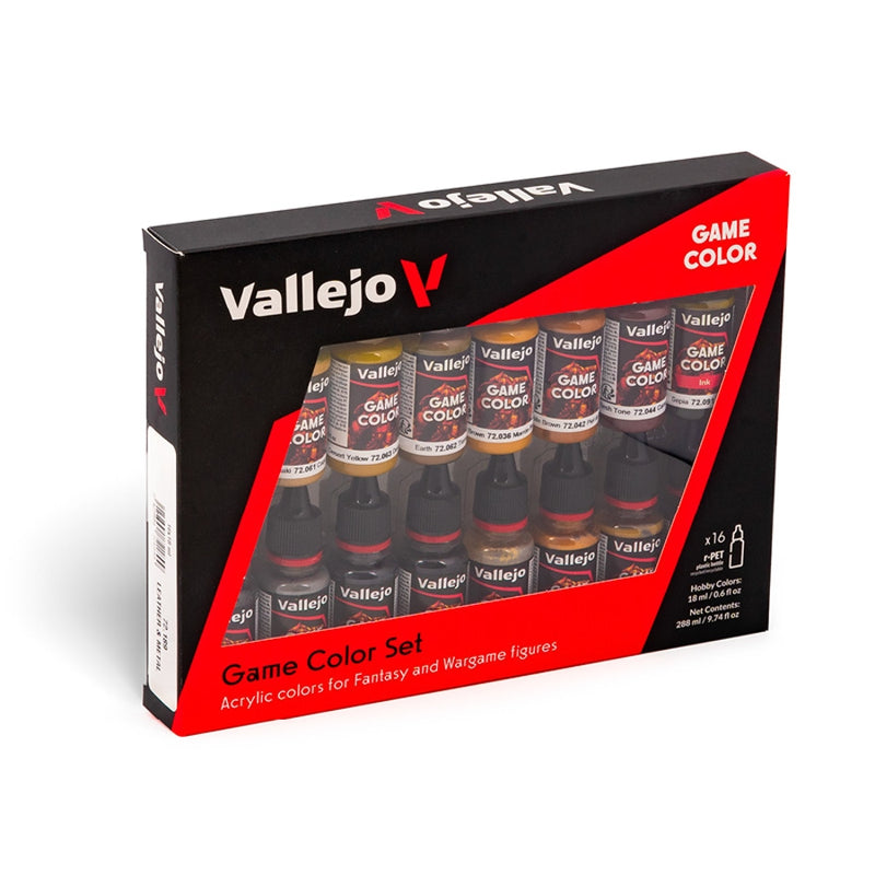 72.189 Leather & Metal Paint Set (16x 17ml) - Vallejo: Game Color