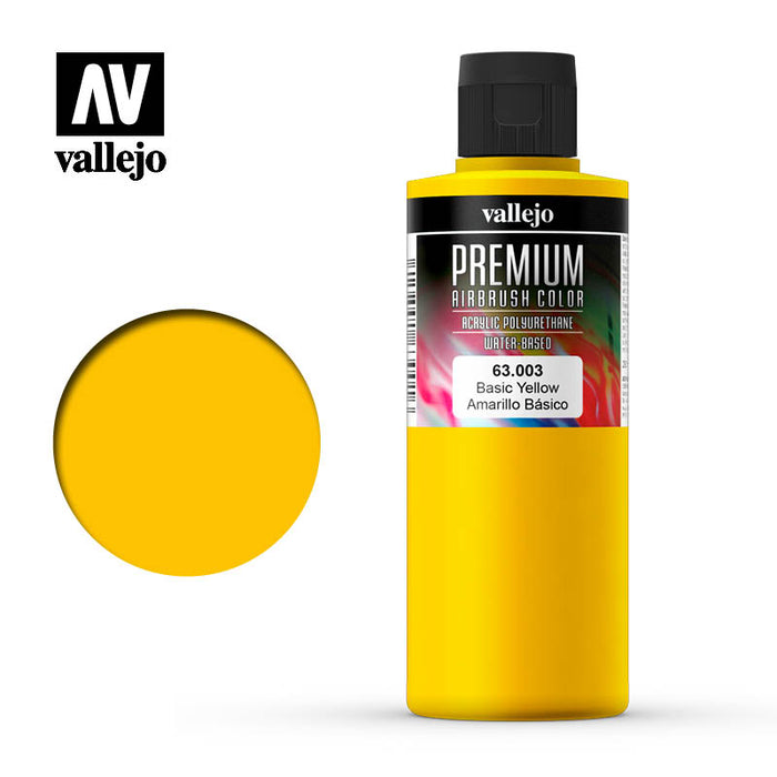 63.003 Basic Yellow (200ml) - Vallejo: Premium Airbrush Color