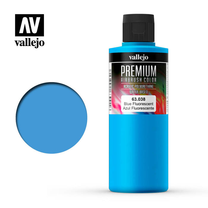 63.038 Blue Fluorescent (200ml) - Vallejo: Premium Airbrush Color