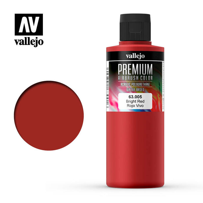 63.005 Bright Red (200ml) - Vallejo: Premium Airbrush Color