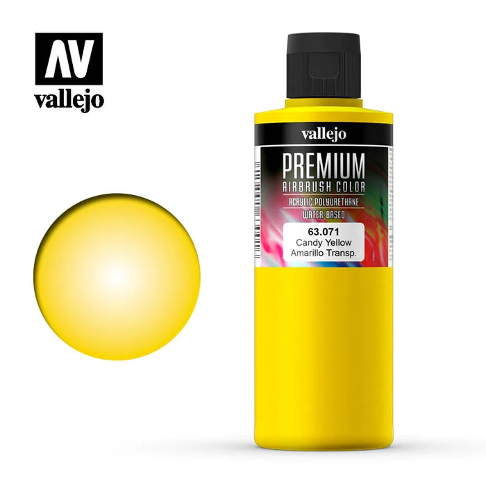 63.071 Candy Yellow (200ml) - Vallejo: Premium Airbrush Color