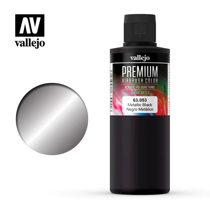 63.053 Metallic Black (200ml) - Vallejo: Premium Airbrush Color