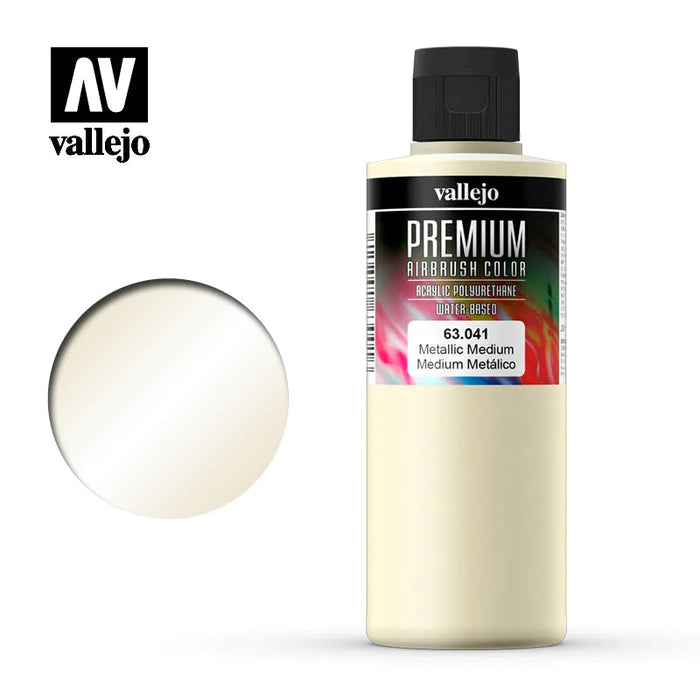 63.041 Metallic Medium (200ml) - Vallejo: Premium Airbrush Color