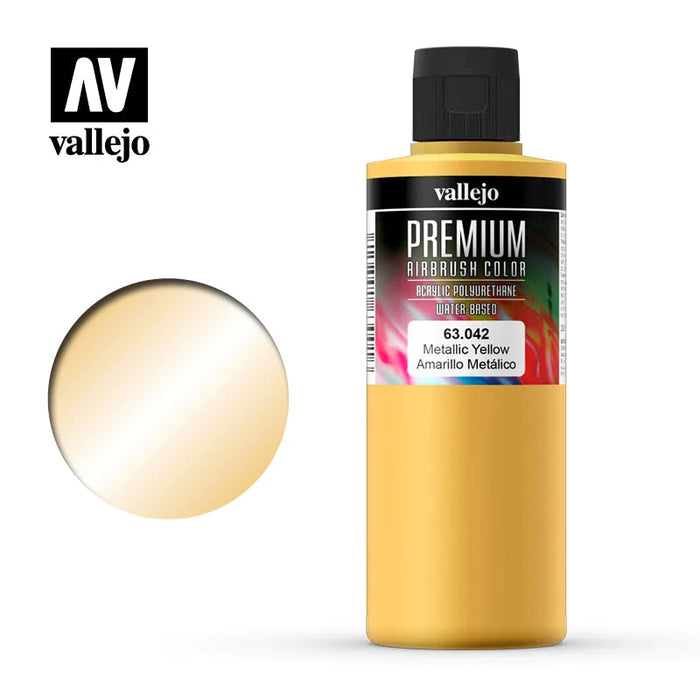 63.042 Metallic Yellow (200ml) - Vallejo: Premium Airbrush Color