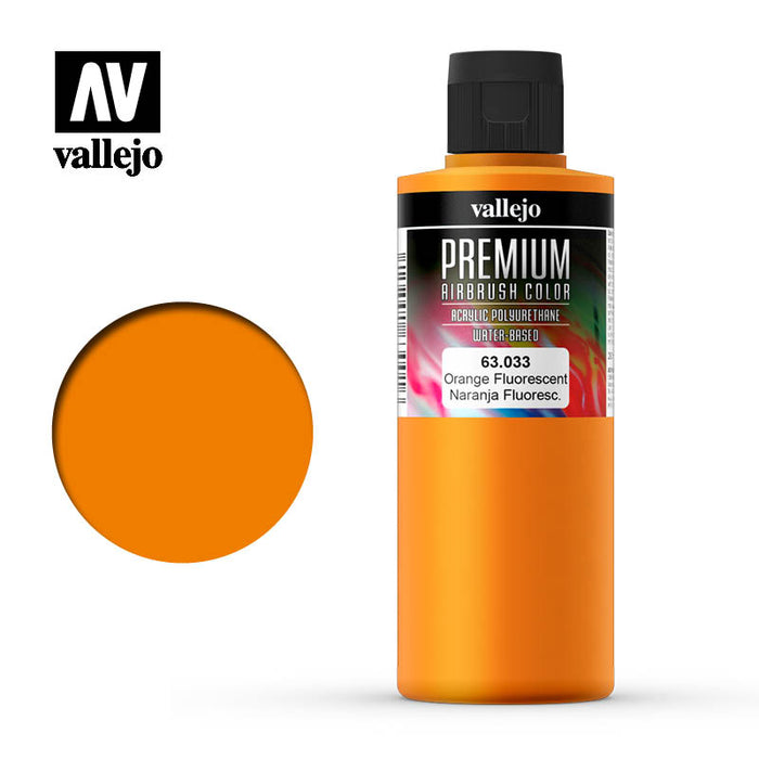 63.033 Orange Fluorescent (200ml) - Vallejo: Premium Airbrush Color