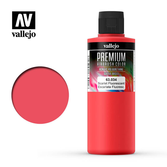 63.034 Scarlet Fluorescent (200ml) - Vallejo: Premium Airbrush Color