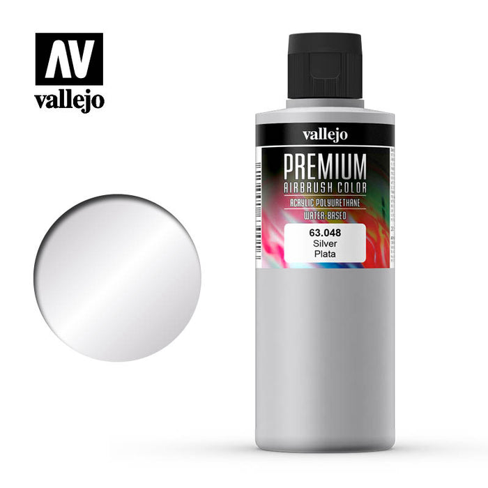 63.048 Silver (200ml) - Vallejo: Premium Airbrush Color