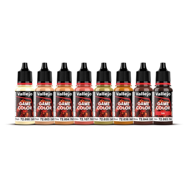 72.187 Skin Tones Paint Set (8x 17ml) - Vallejo: Game Color