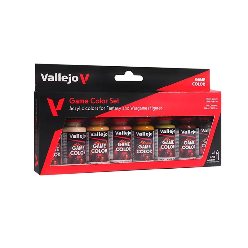 72.187 Skin Tones Paint Set (8x 17ml) - Vallejo: Game Color