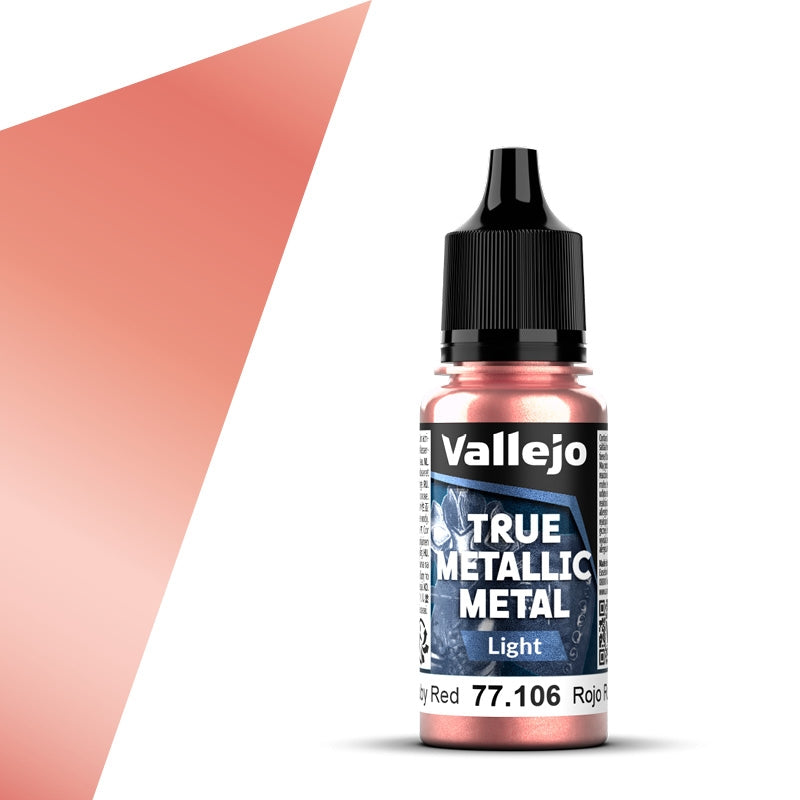 77.106 Rojo Rubí Light (18ml) - Vallejo: True Metallic Metal