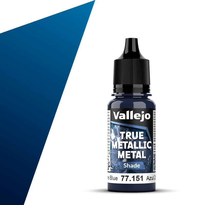 77.151 Azul Zafiro Shade (18ml) - Vallejo: True Metallic Metal