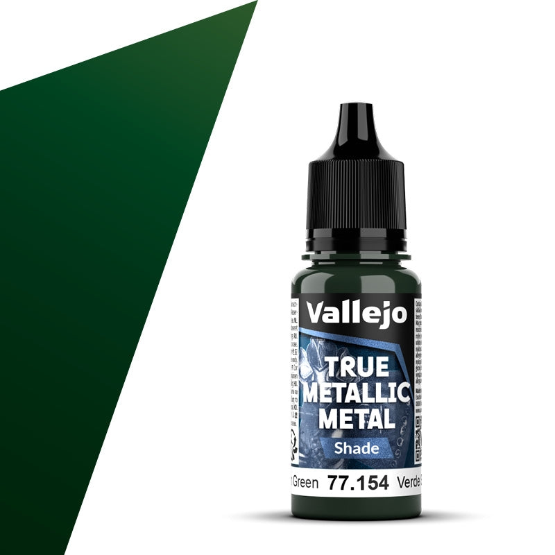 77.154 Verde Sombrío Shade (18ml) - Vallejo: True Metallic Metal