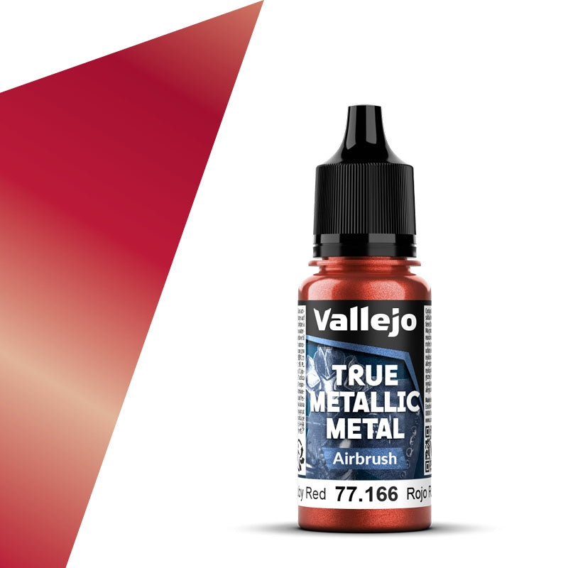 77.166 Rojo Rubí Airbrush (18ml) - Vallejo: True Metallic Metal