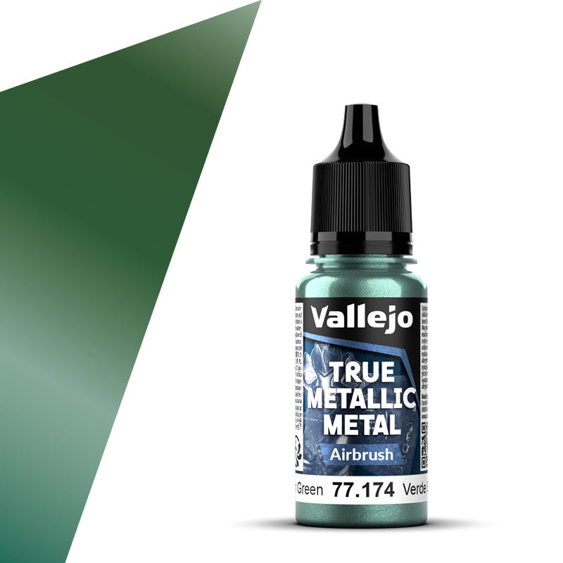 77.174 Verde Sombrío Airbrush (18ml) - Vallejo: True Metallic Metal