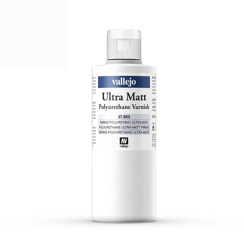 27.653 Ultra Matt Polyurethane Varnish (200ml) - Vallejo: Auxiliary
