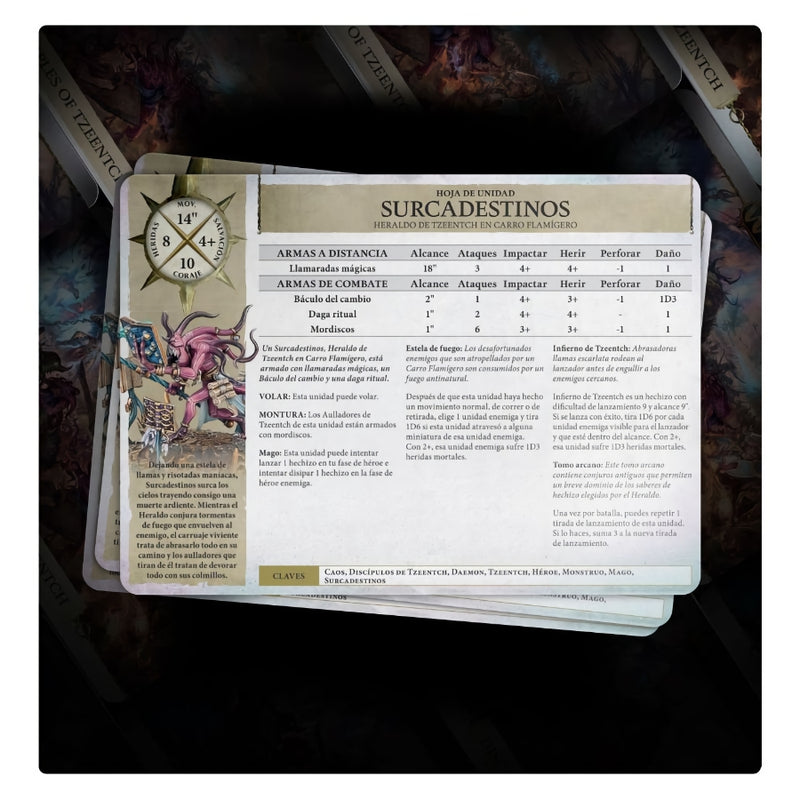 Disciples of Tzeentch Warscroll Cards 2022 (Español) - WH Age of Sigmar - RedQueen.mx
