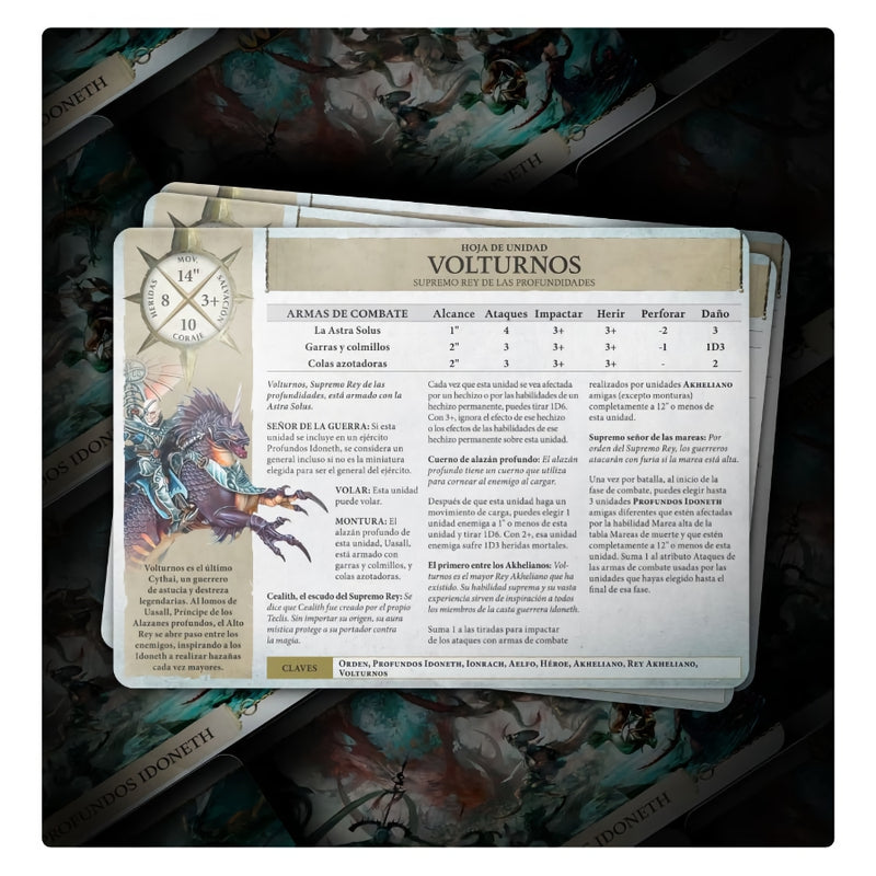Idoneth Deepkin Warscroll Cards 2022 (Español) - WH Age of Sigmar - RedQueen.mx