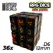 36x Dados D6 12mm Rojo Marmol - GSW Supplies - RedQueen.mx
