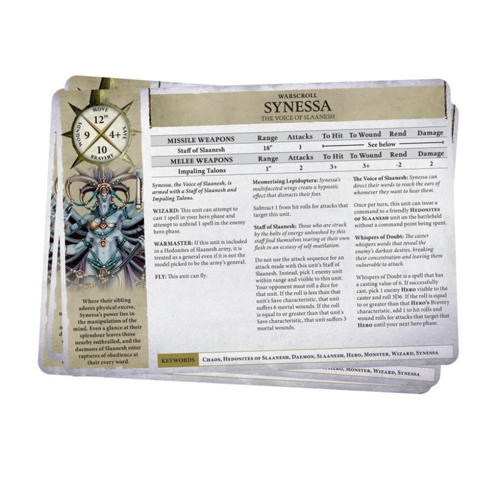 Hedonites of Slaanesh Warscroll Cards 2023 (English) - WH Age of Sigmar - RedQueen.mx